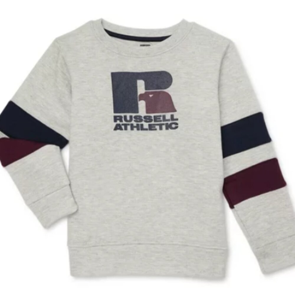 Russell Athletic Boys Fleece Football Crew Sweatshirt, Size 14